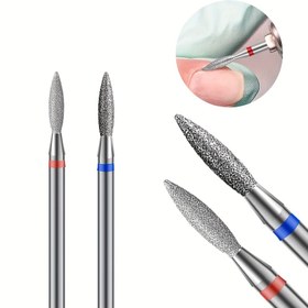 Resim 1 adet Elmas Tırnak Matkap Ucu, İnce ve Orta Tane Profesyonel Manikür Pedikür Aracı, Kokusuz 