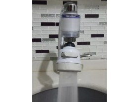 Resim Ozcmax Filtreli Kireç Önleyici 360 Derece Dönen Hareketli Musluk Başlığı - 3 Fonksiyonlu - Krem 