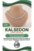 Resim OSMANLI DEĞERLİ TAŞ Sertifikalı Kalsedon 6 Mm Kolye (DÜĞÜMSÜZ) 
