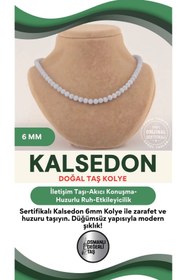 Resim OSMANLI DEĞERLİ TAŞ Sertifikalı Kalsedon 6 Mm Kolye (DÜĞÜMSÜZ) 