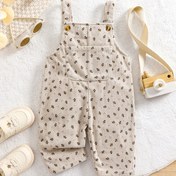 Resim 1 adet Unisex Bebek & Toddler Korduroy Tulumu, Çiçek Desenli, Ayarlanabilir Askılar ve Cep - Yumuşak Elastik Bel, Düğme Kapatma, Normal Beden İlkbahar/Sonbahar Rahat Kıyafet Erkek ve Kızlar için, Bebek Kız Kıyafetleri, İlkbahar Sonbahar Giyim, Sevimli Bebek Kıyafetleri, Dayanıklı Düğme Düğmeleri, Açık Hava için 