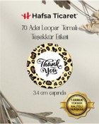 Resim Hafsa Ticaret Teşekkür Etiketi, Thank You, Leopar Tema Yüksek Kalite Yapışkan 1.Hamur 70 Adet 
