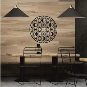 Resim Karakoç Eğitim Araçları Ahşap Ay Evreleri Ve Yaşam Çiçeği Duvar Süsü Ay Döngüsü Kutsal Geometri Tablo Metal Değildir 