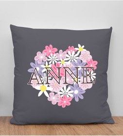 Resim Bk Gift Anneler Günü Tasarımlı Antrasit Kırlent Yastık, Anneye Hediye, Ev Dekorasyonu, Anneler Günü Hediyesi-3 