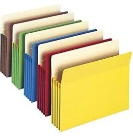 Resim Dosya Cep, Düz Kesim Tab, 3-1/2 Inç Genişlik, Mektup Boyutu, Çeşitli Renkler, Kutu Başına 25 (73890) 