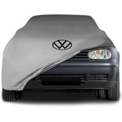 Resim ULTRASHOP Volkswagen Golf 4 (1997 - 2006) Gri Kumaş Araba Branda Logolu Kumaş Araba Brandası Penye Oto Branda 