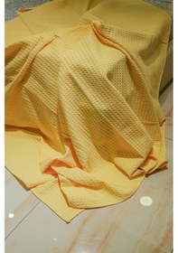 Resim Sofline Premium %100 Pamuk Tek Kişilik Yazlık Pike, Yatak Örtüsü, Terletmez Kumaş Güneş Sarısı 160x240cm Açık Sarı 