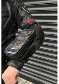 Resim Bike sky Motosiklet Kol Telefon Tutucu Motorsiklet Kol Çantası Su Geçirmez-Gidon Bağlantılı-Dokunmatikli Mt-45 