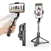 Resim asua Katlanabilir Bluetooth El Gimbal Akıllı Telefonlarla Uyumlu 360 Dönebilen Taşınabilir Telefon Tutucu 