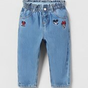 Resim Pink Hippo Kids Mickey And Minnie Mouse İşlemeli Çocuk Jeans 