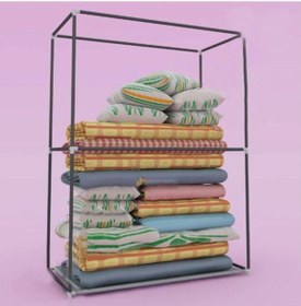 Resim Arvenlive Çelik Profilli Yorgan Hurcu Bez Dolap Metal Portatif Yüklük 