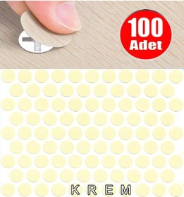 Resim Yapışkanlı Tıpa Dolap Vida Kapatma Gizleme Kapağı Parlak Krem -100 Adet 