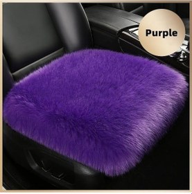 Resim Novahub Suni Kürk Kaplaması Peluş Araba Koltuğu Pedi Mor 1 Adet Cushion 