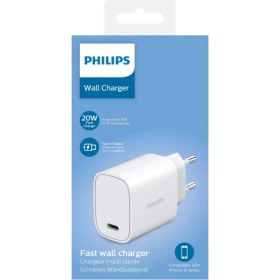 Resim Philips 20W Hızlı Şarj Adaptörü Type-C Uyumlu iPhone için Ev Şarj Cihazı Beyaz 