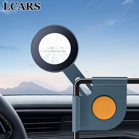 Resim Yeni Araba Cep Telefonu Tutucu Kart Ekran Alüminyum Alaşımlı Taban Manyetik Navigasyon Destek Braketi Ayarlanabilir ve Sıkı Titreşim Karşıtı Tesla Model Y / 3 Merkezi Kontrol Ekran Gösterimi için Uygun 