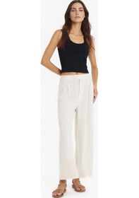 Resim DeFacto Culotte Yüksek Bel Geniş Paça Pensli Keten Karışımlı Pantolon F1855AX25SPBG702 