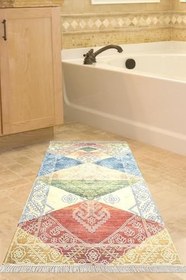 Resim Kaymaz Taban Djt Banyo Halı Star Pamuk Saçaklı İskandinav S5047 S5047P1-9, Çok Renkli, 50 x 80 