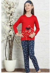 Resim Alimer Kız Çocuk Bisiklet Yaka Uzun Kollu Pijama Takım Edy5157Uy 