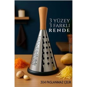 Resim Melek Moda Modacar El Rendesi - Konik Tip Ergonomik 3 Taraflı Profesyonel 304 Paslanmaz Çelik 