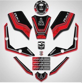 Resim Rx3i Evo Full Sticker Pad Set Siyah Kırmızı Rx3 Evo 