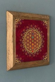 Resim Oscar Stone Decor Masif Çerçeveli Chakra Geometric Taş Tablo- Duvar Dekoru- 28X28 Cm-Wall Decor Prmt2020-1024 
