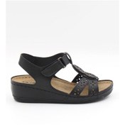 Resim Aryan 268 Siyah Anatomik Dolgu Kadın Sandalet Siyah 