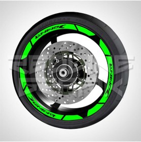 Resim Redline Grafik Bajaj Dominar Fosforlu Reflektif Jant Şeridi Yeşil 