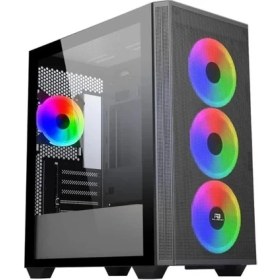 Resim Powerboost PB-P2252BB USB 3.0 Mesh Siyah 4x Ring Argb Fanlı Mid Tower Gaming Kasa 