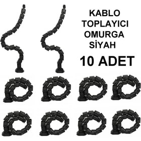 Resim Scs Pazar Masa Altı Kablo Toplayıcı Omurga Kanalı Siyah 1-10-15ADET 