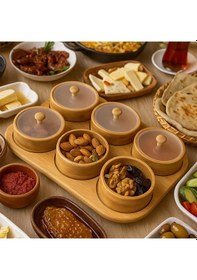 Resim Porsima Pbt-693 Tepsili 6 Lı Bambu Kahvaltılık Saklama Kabı Kapaklı Saklama Kabı Kapaklı Kahvaltılık Seti Bambu 