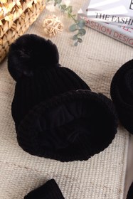 Resim Babymod Ponponlu 9-15 Yaş Kız Çocuk Atkı Bere Eldiven Takımı 