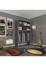 Resim Kenzlife giysi dolabı hayrettin 180*120*40 gri gardırop 