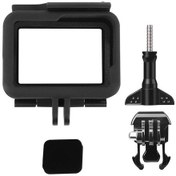 Resim Siyah Renk-çerçeve Kılıf Gopro Hero 7/6/5/hero 2018 Aksesuarları Hızlı Çekme Hareketli Soket Vida Siyah Lens For Go Pro 7 Beyaz Gümüş 