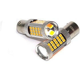 Resim Premium Fx4035 Serisi Mercekli 66 Led Turuncu Tek Duy Sinyal Ampülü Süper Parlak İki Adet 