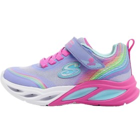 Resim Skechers Cosmic Glow Rainbow Beam Kız Çocuk Mor Günlük Ayakkabı 