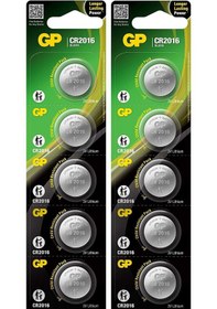 Resim GP CR2016 3V Lityum Kartela Düğme Pil 10'lu 