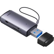 Resim BASEUS USB To SD-Micro SD Hafıza Kart Okuyucu Adaptör, USB 3.0 Led Işıklı Card reader 