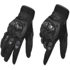 Resim Siyah 2xl Motosiklet Sürüş Eldiveni, Arazide Düşmeye Karşı Dayanıklı, Soğuk Ve Nefes Alabilir 
