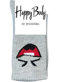 Resim HAPPYBODY SOCKS Organik Çocuk Tenis 2'li Soket Emoji Desenli Soft Yıkamlı Kumaş 