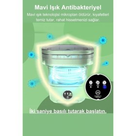 Resim Saravita Katlanabilir Taşınabilir Kurutmalı Çamaşır Makinesi Kamp Yurt Karavan Seyahat Mini Çamaşır Makinesi 