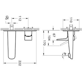 Resim Artema X-Line Duvardan Ankastre Lavabo Bataryası Altın A4239923 