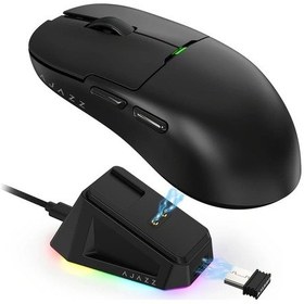 Resim Wangxi Ajazz Aj159p 2.4ghz Kablosuz Oyun Fare 56g Ultra-hafif 26kdpı Paw3395 Sensörü Manyetik Şarj Kılıfı Siyah Fare + Manyetik Şarj Kılıfı - Siyah 