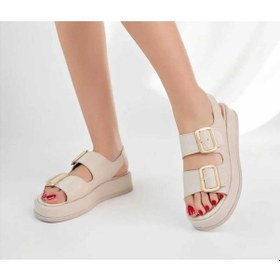 Resim Rahat Günlük Yeni Sezon Şık Sandalet Bej 