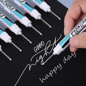 Resim 3 adet Beyaz Kalıcı Markör Seti - Hızlı Kuruyan ve Toksik Olmayan Cam, Suni Deri, Ahşap ve Metal için - DIY El Sanatları, Cadılar Bayramı ve Yılbaşı Projeleri için İdeal! 