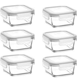 Resim Özbience 6'lı Cam Saklama Kabı Seti, Şeffaf ve Pratik Kahvaltılık Organizerleri 