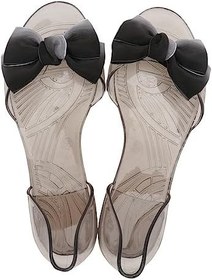 Resim Kadın Moda Düz Sandaletler Fiyonklu Balık Ağzı Tasarımlı Hamile Bayanlar İçin Rahat 