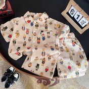 Resim Yaz Yeni Gelen Erkek Çocuklar için Rahat Moda Sevimli Hayvan Desenli Rahat T-Shirt Üst ve Şort Takımı, Dış Mekan için Mükemmel 