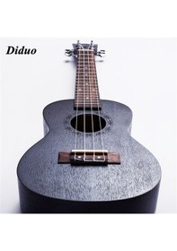 Resim Masif Maun Ağaç Siyah Renk Tenör Boy Profesyonel Ukulele Gitar 