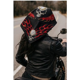 Resim shop Siyah Renk Kurukafa Figürlü Bandana 