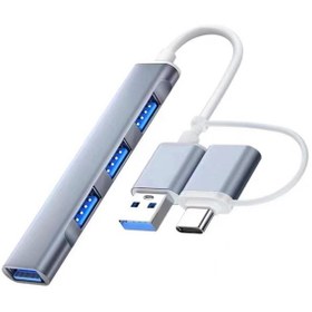 Resim Alleon A-806 4in1 Type-C + USB Girişli USB 3.0 Çoğaltıcı Hub Adap 